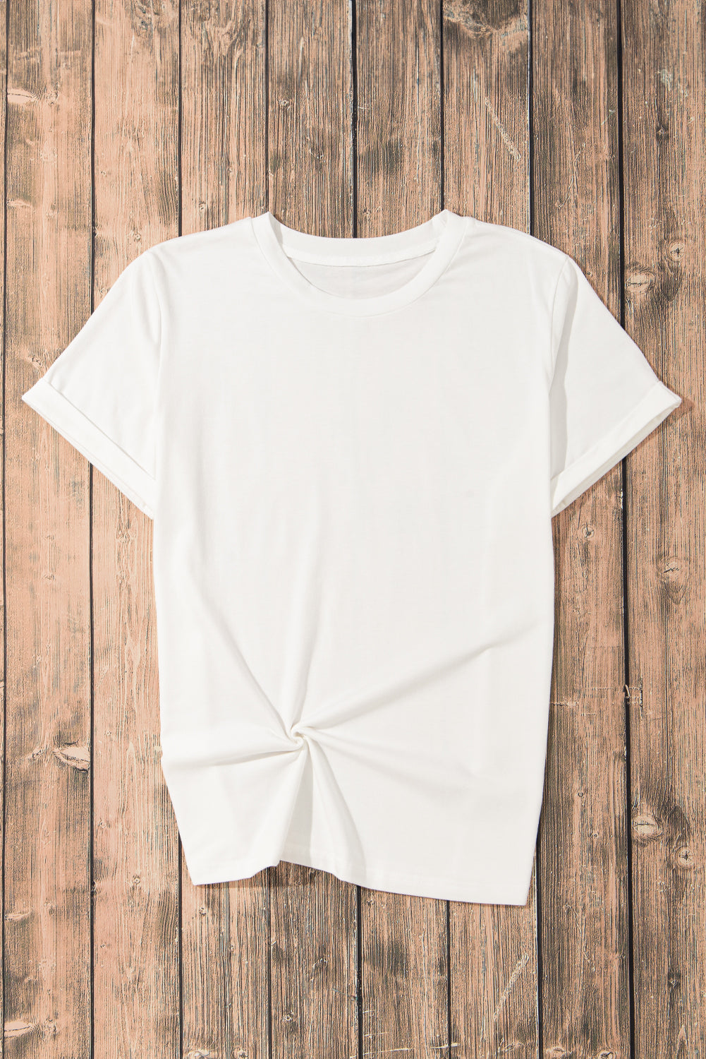 Solid Short Sleeve Crew Neck Tee