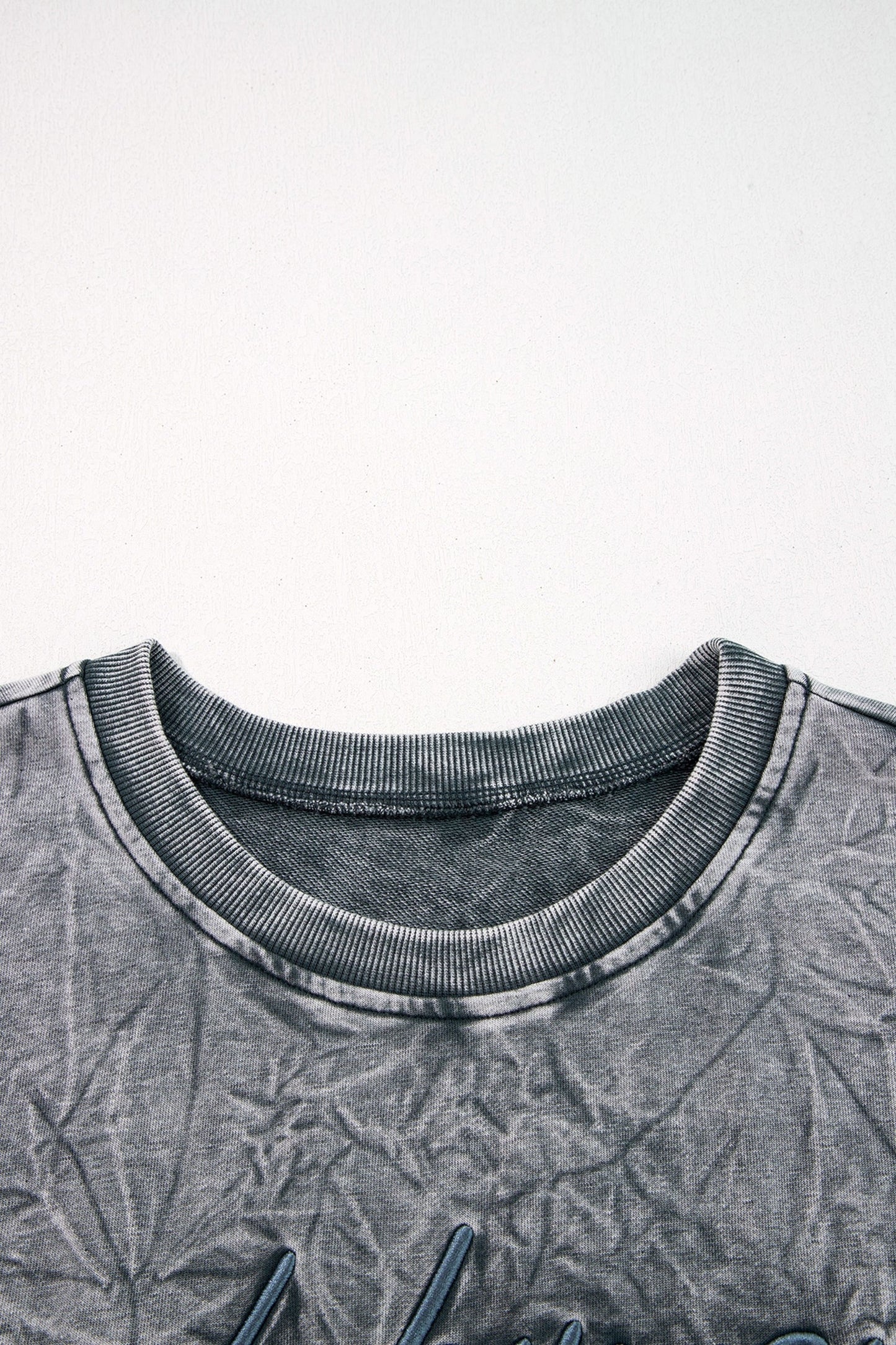 Saved by Grace Embroidered Mineral Wash Loose Sweatshirt
