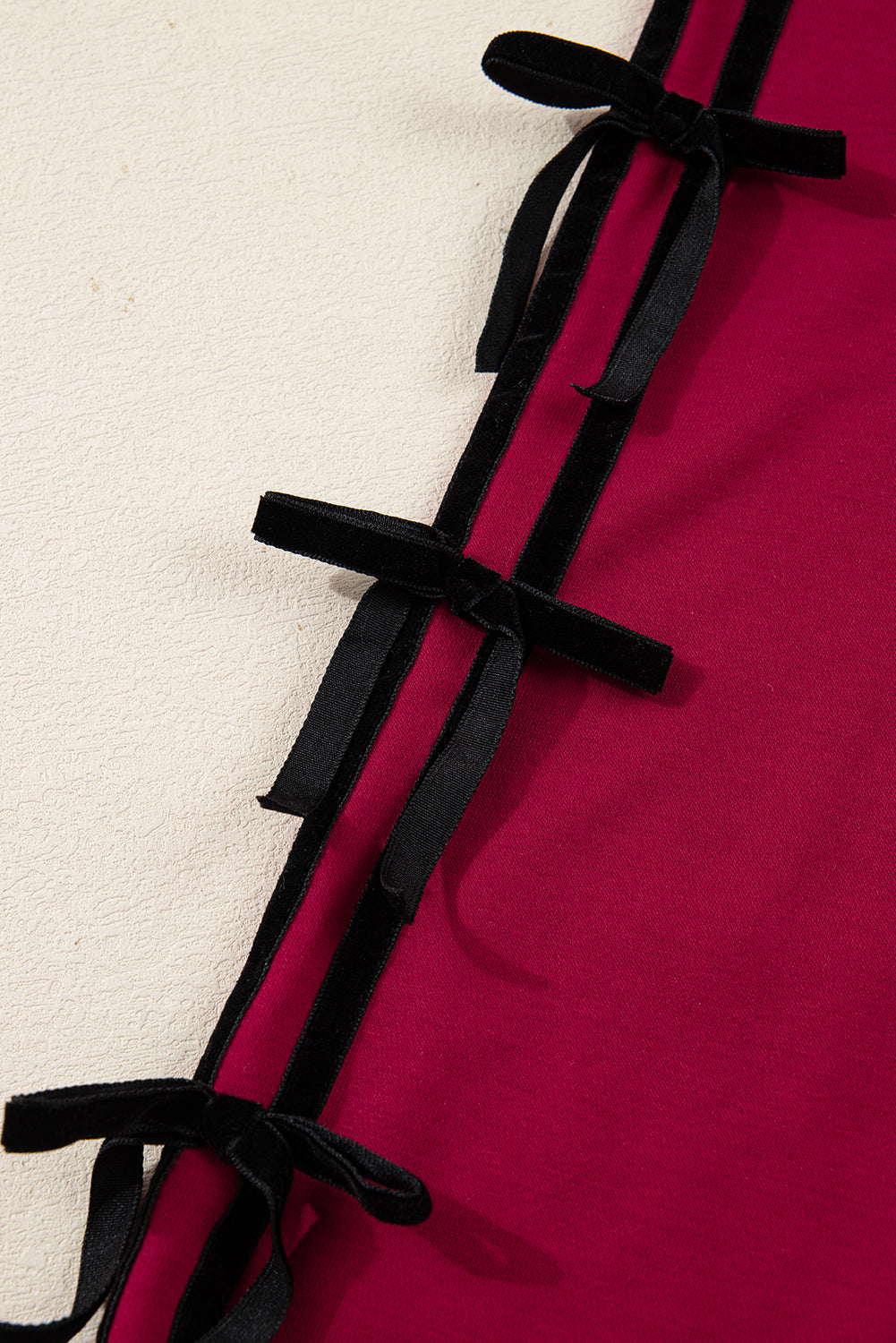 Contrast Stripe Bow Drop Shoulder Sweatshirt Dress