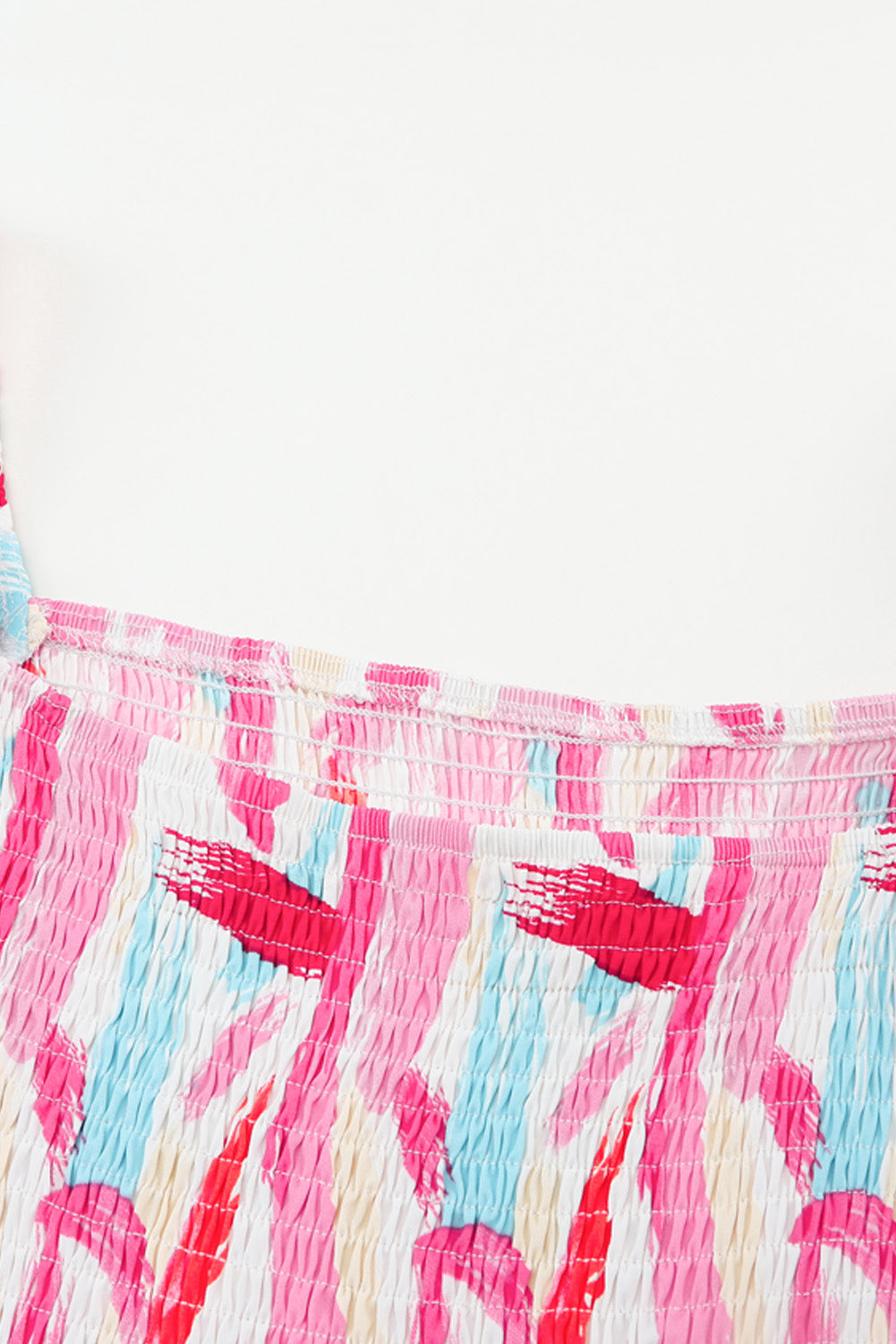 Brush Stroke Smocked Ruffle Tiered Dress