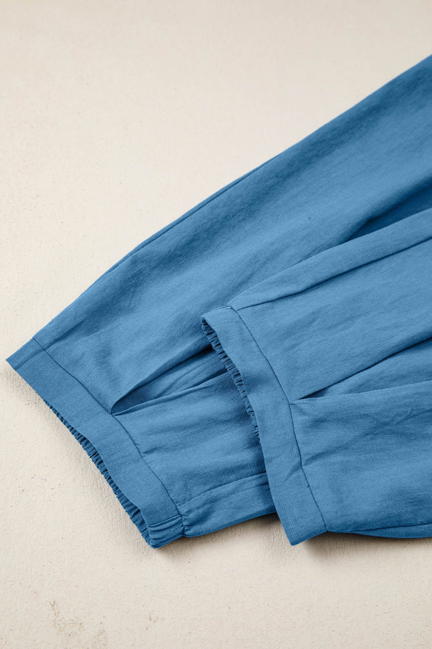 Smocked High Waist Drawstring Pocket Jogger Pants