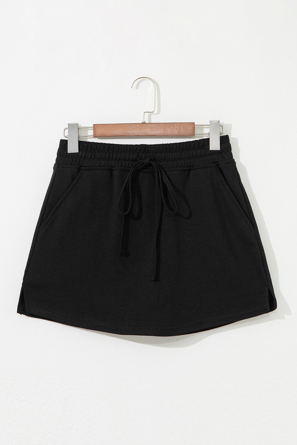 French Terry Drawstring Waistband Mini Skort