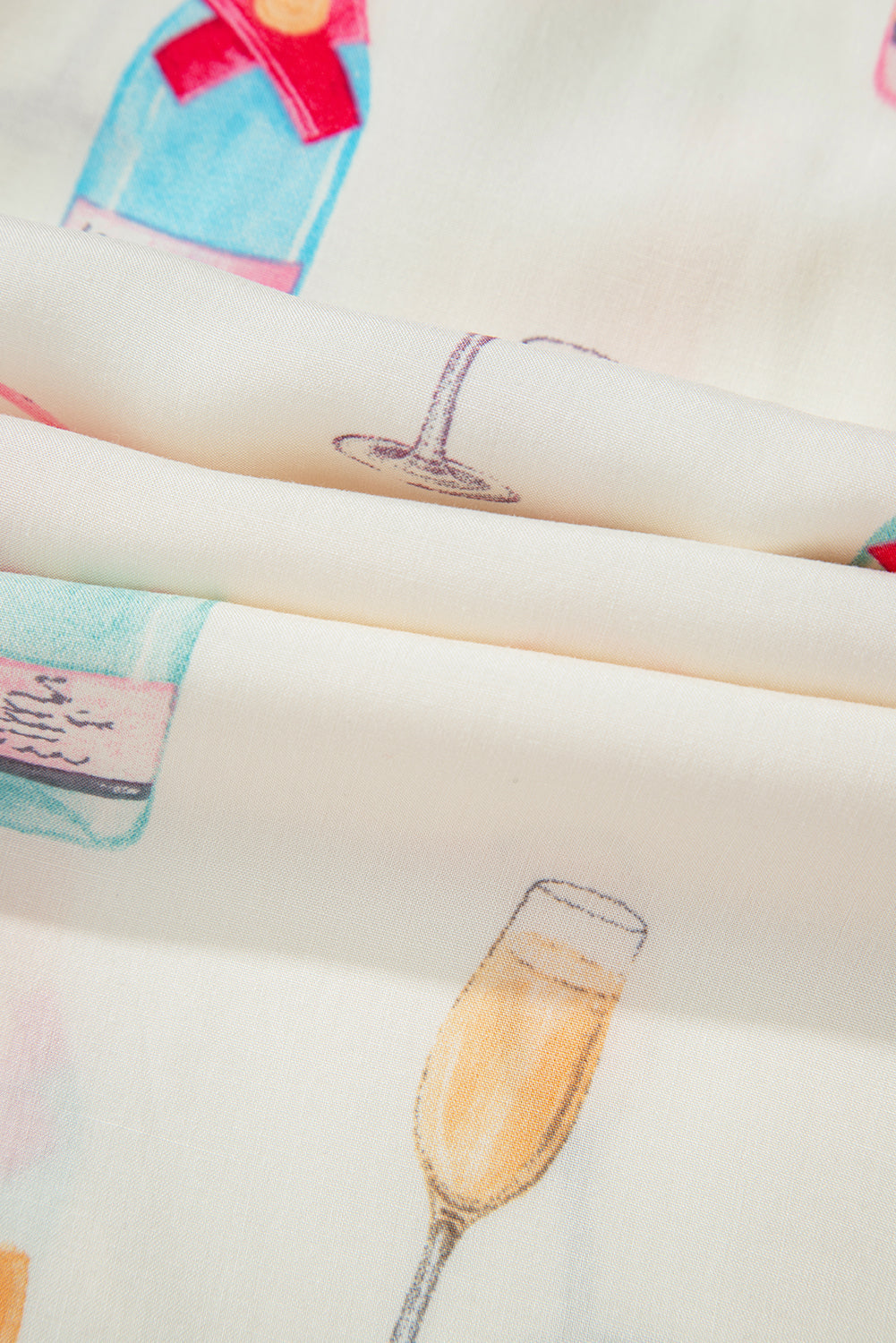 Christmas Wine Glass Bow Knot Pajama Set