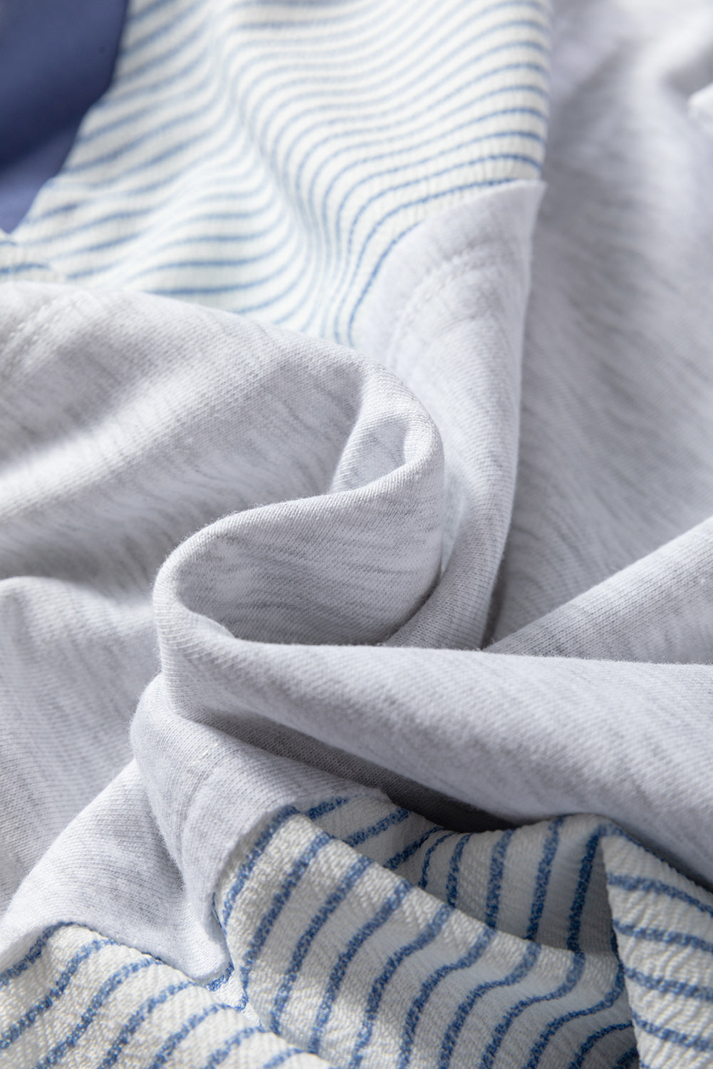 Stripe Colorblock Dolman Sleeve Oversize Collared Top