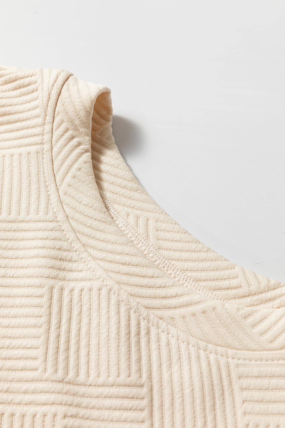 Floral Sleeve Textured Knit Drop Shoulder Top