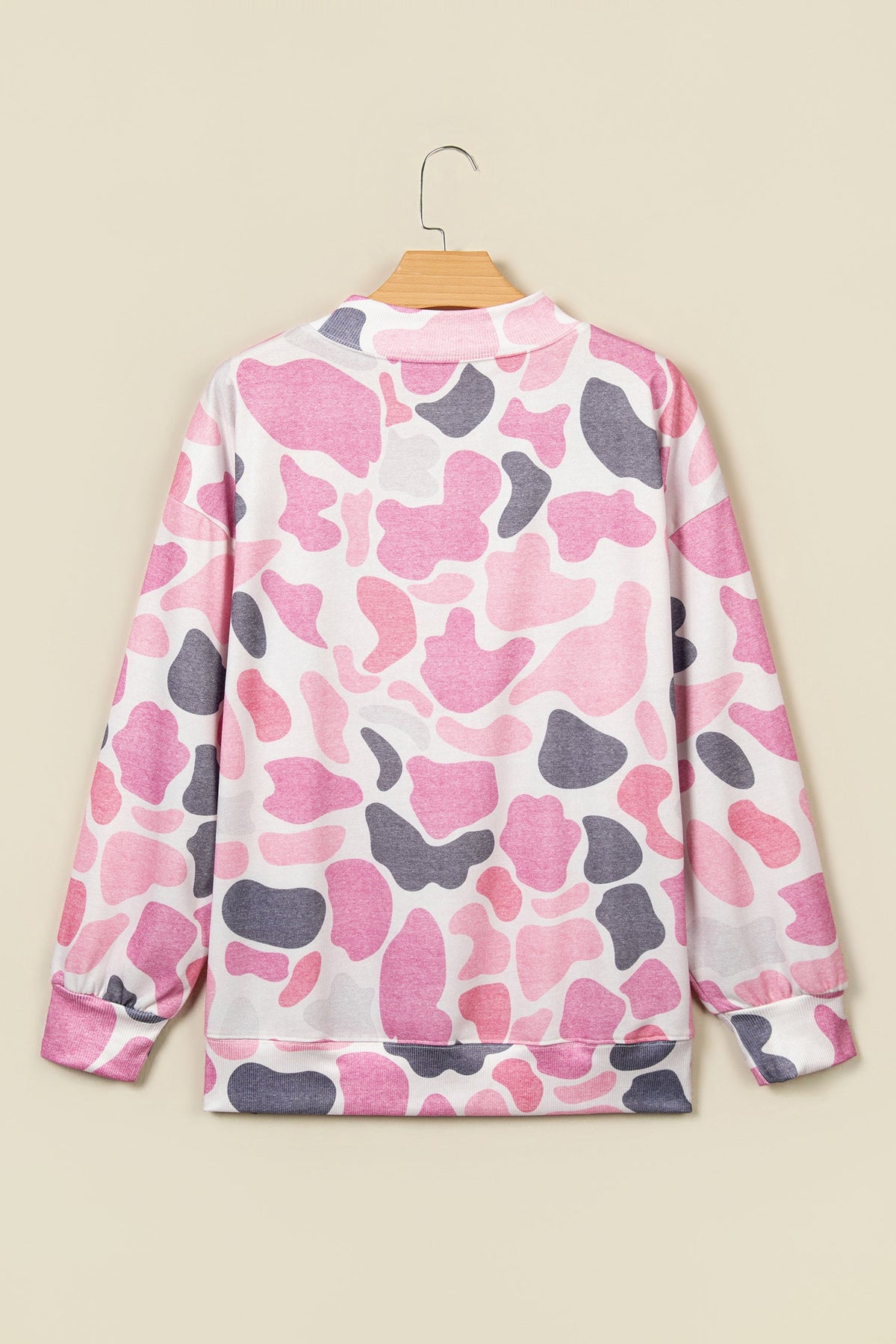 Western Camo Howdy Graphic Mock Neck Sweatshirt