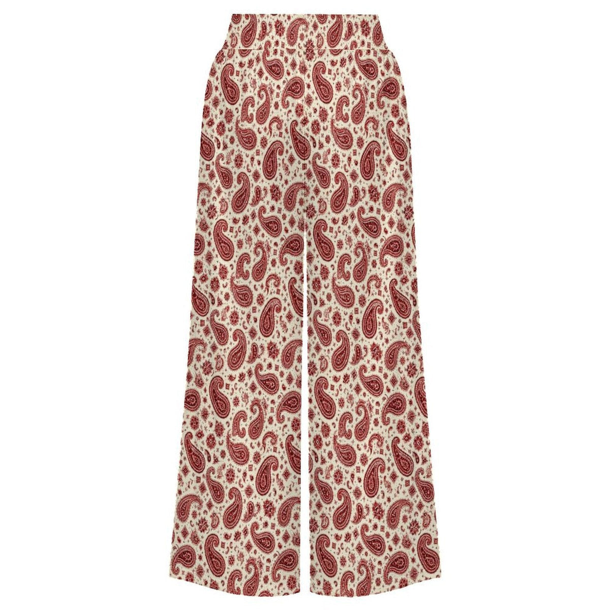 Baha Ranch Cream with Red Paisley Bandana Wide Leg Pants
