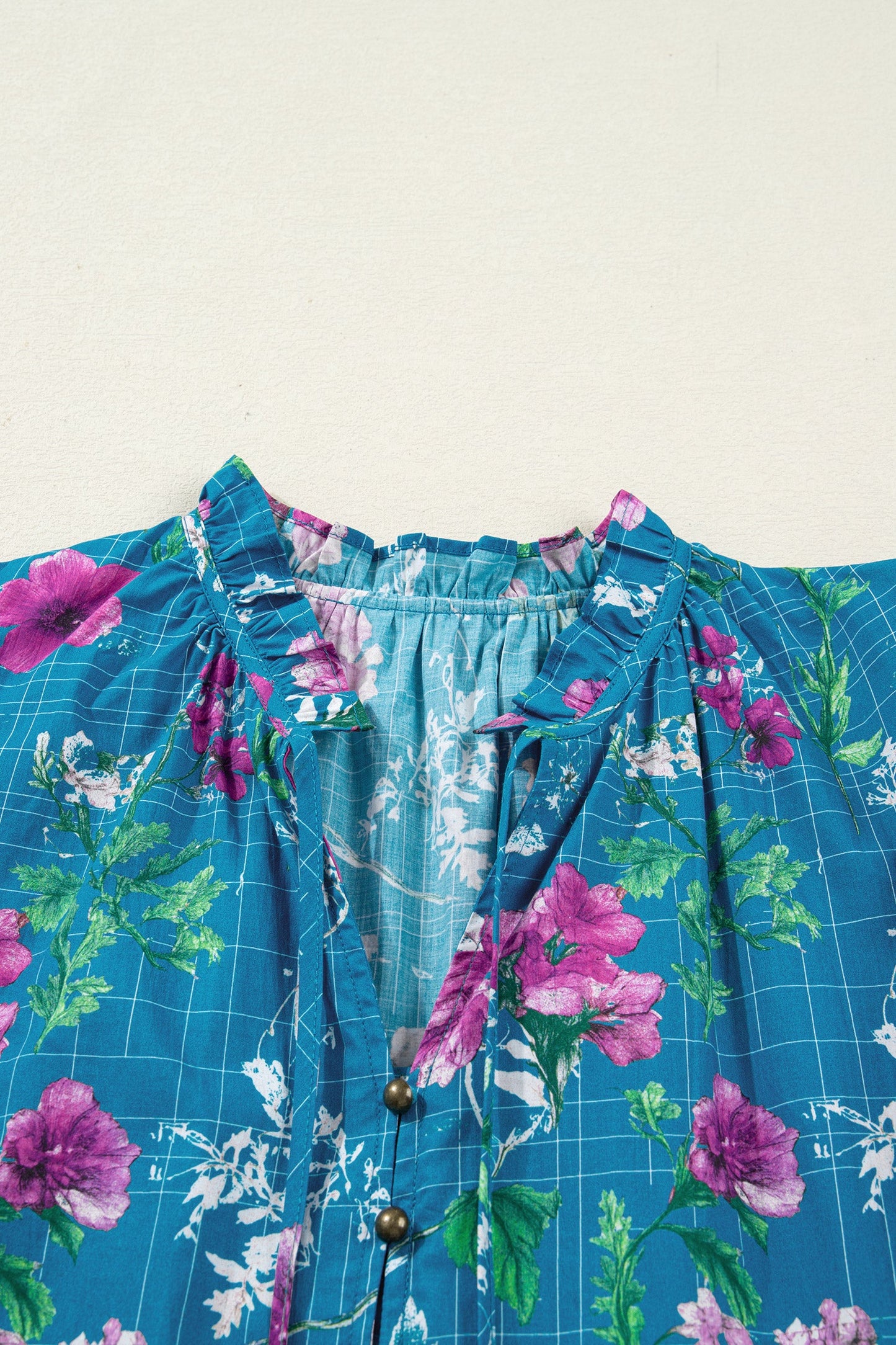 Floral Flutter Sleeve Tie Neck Belted Midi Dress
