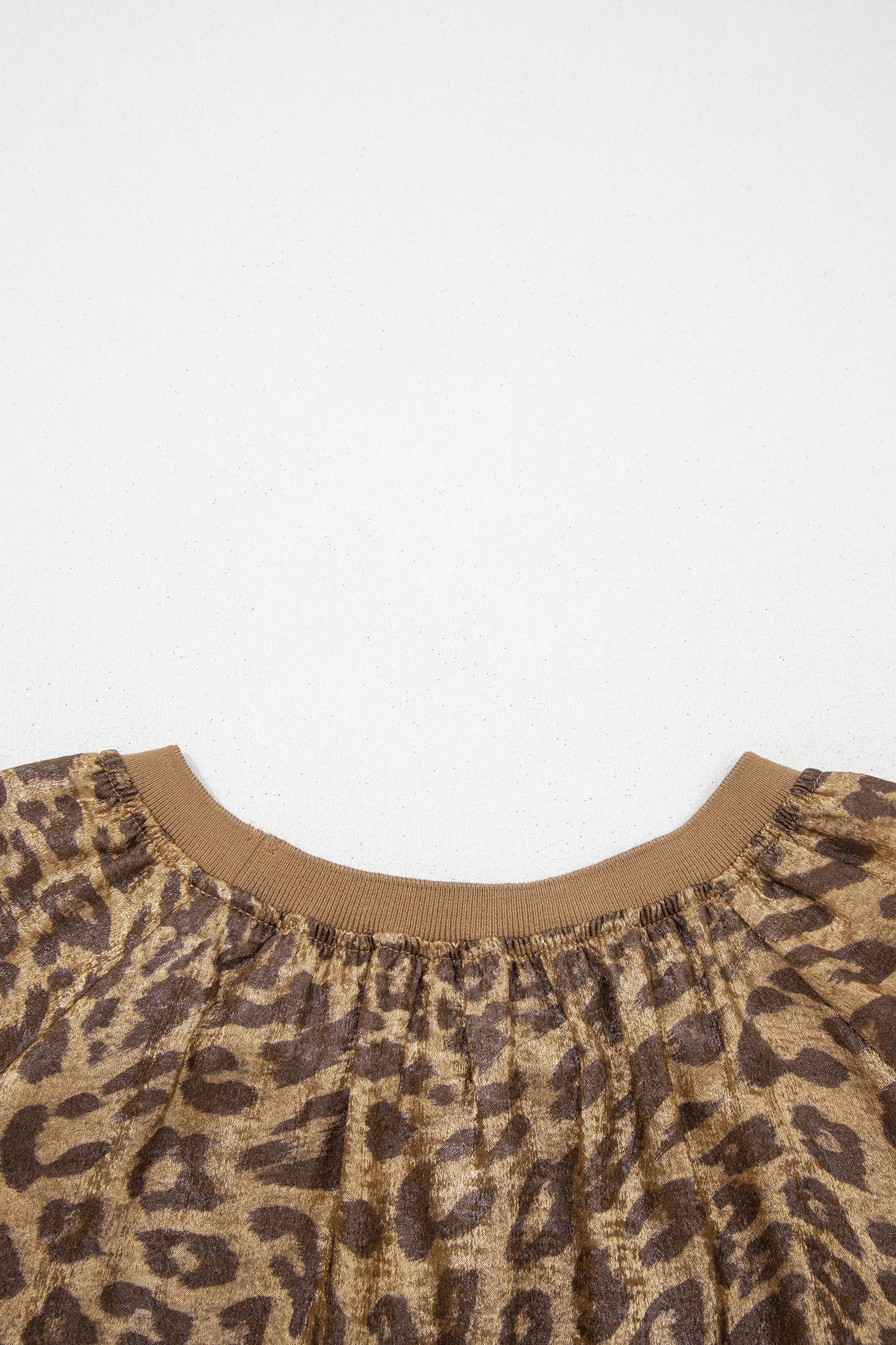 Metallic 3/4 Sleeve Blouse with Button Detail
