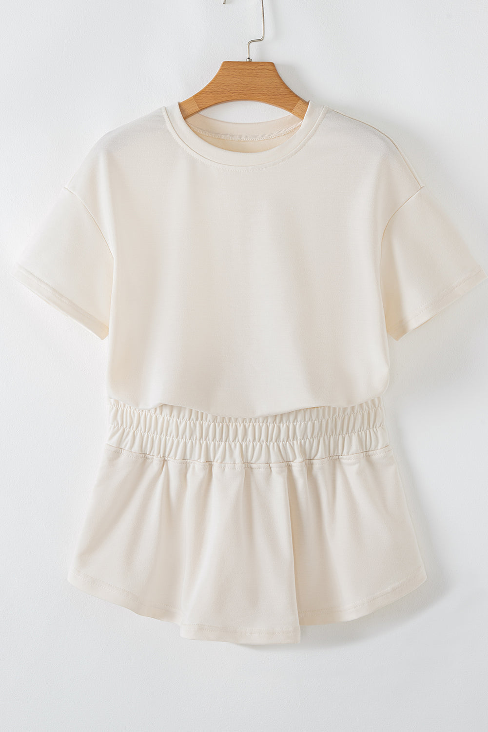 Cropped Tee & Ruffle High Waist Skort Set