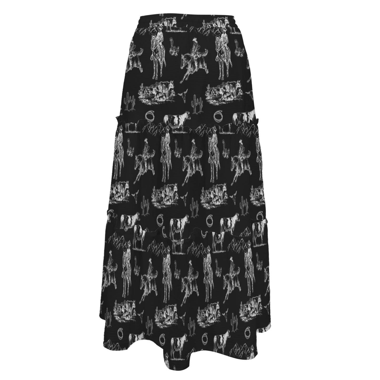 Ranch Life Western Tiered Prairie Maxi Skirt