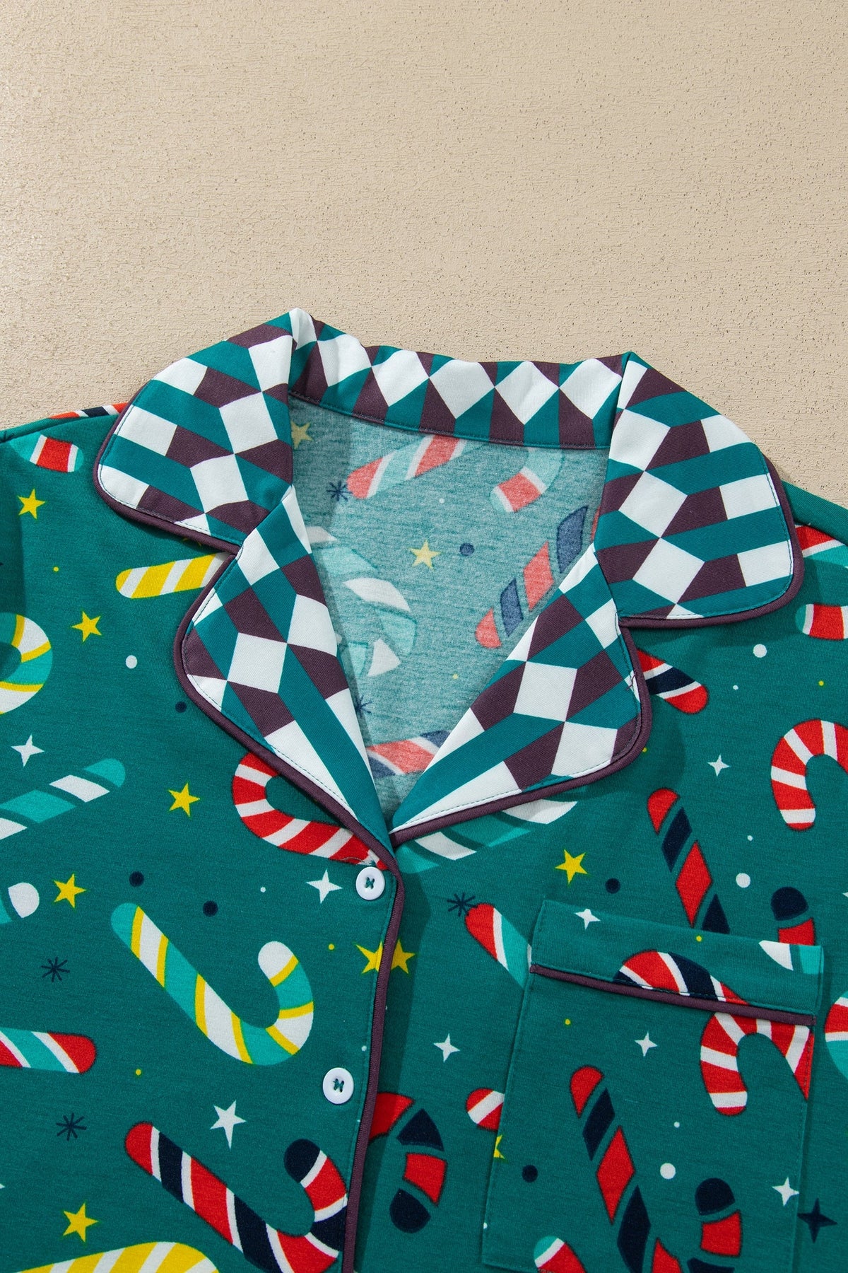 Christmas Candy Cane Top & Pants Pajama Set
