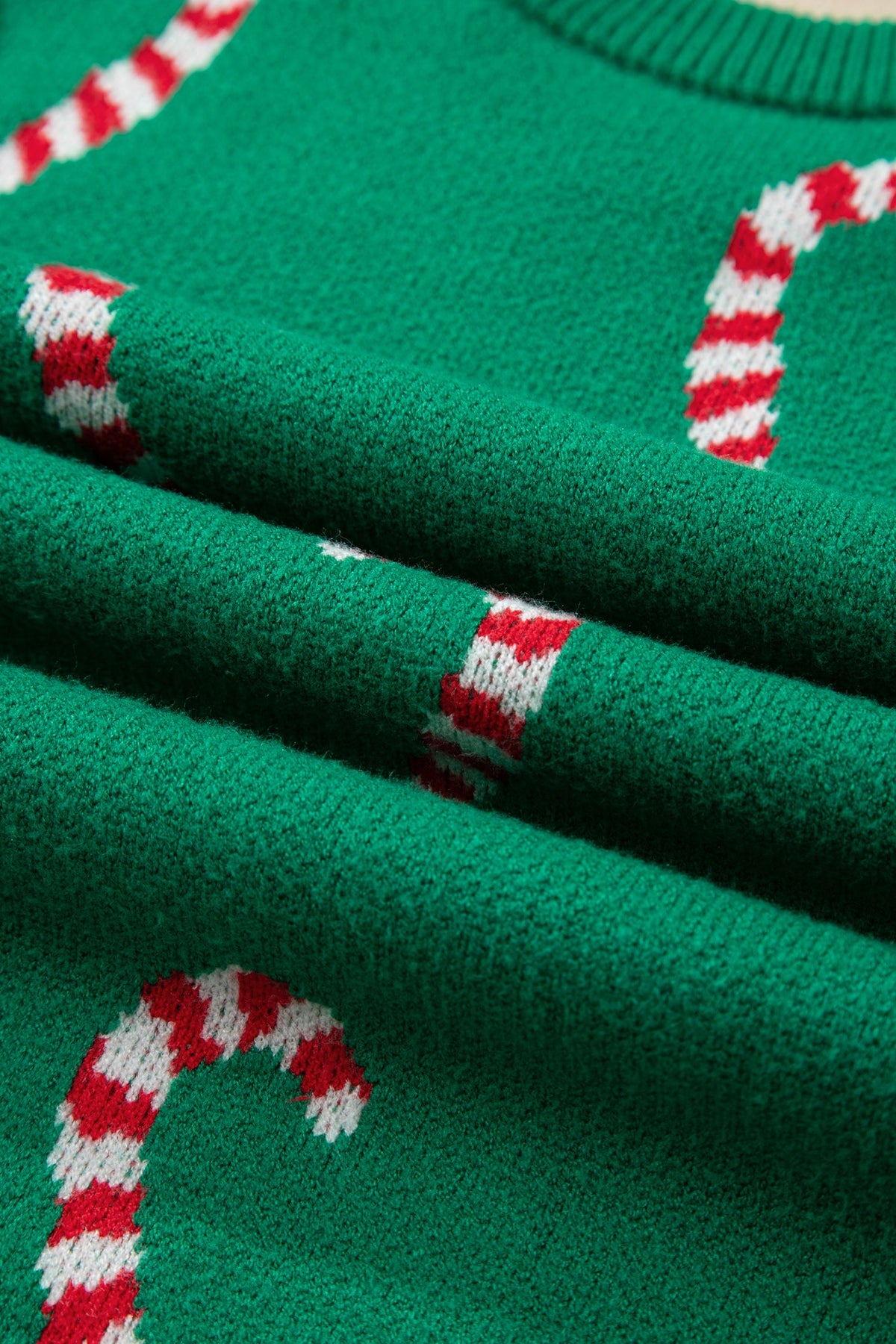 Christmas Candy Cane Drop Shoulder Sweater