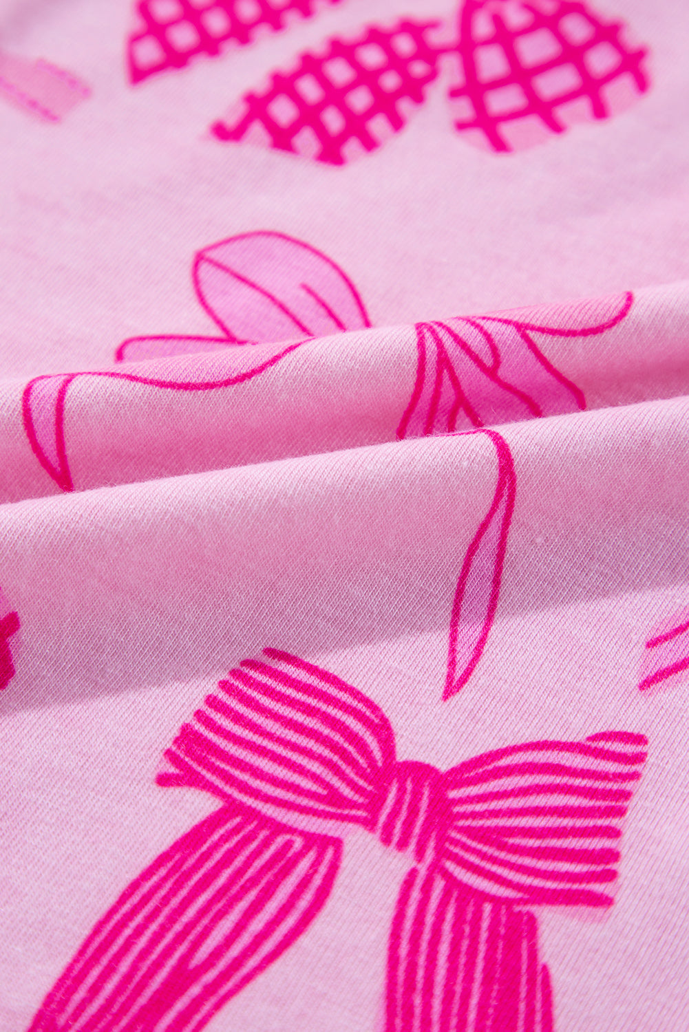 Bow Shirt and Shorts Pajamas Set