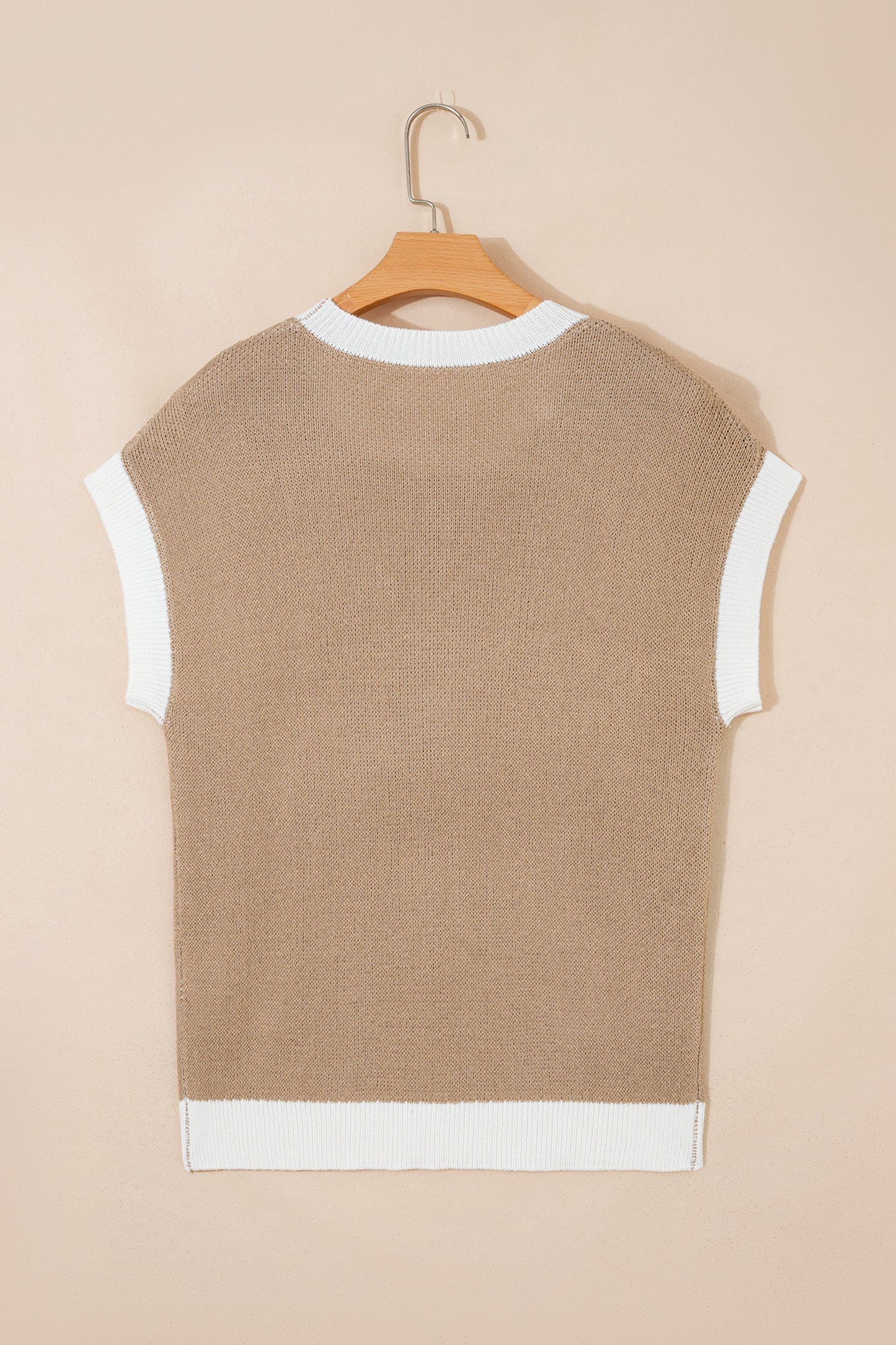 Western Horseshoe Contrast Trim Short Sleeve Sweater