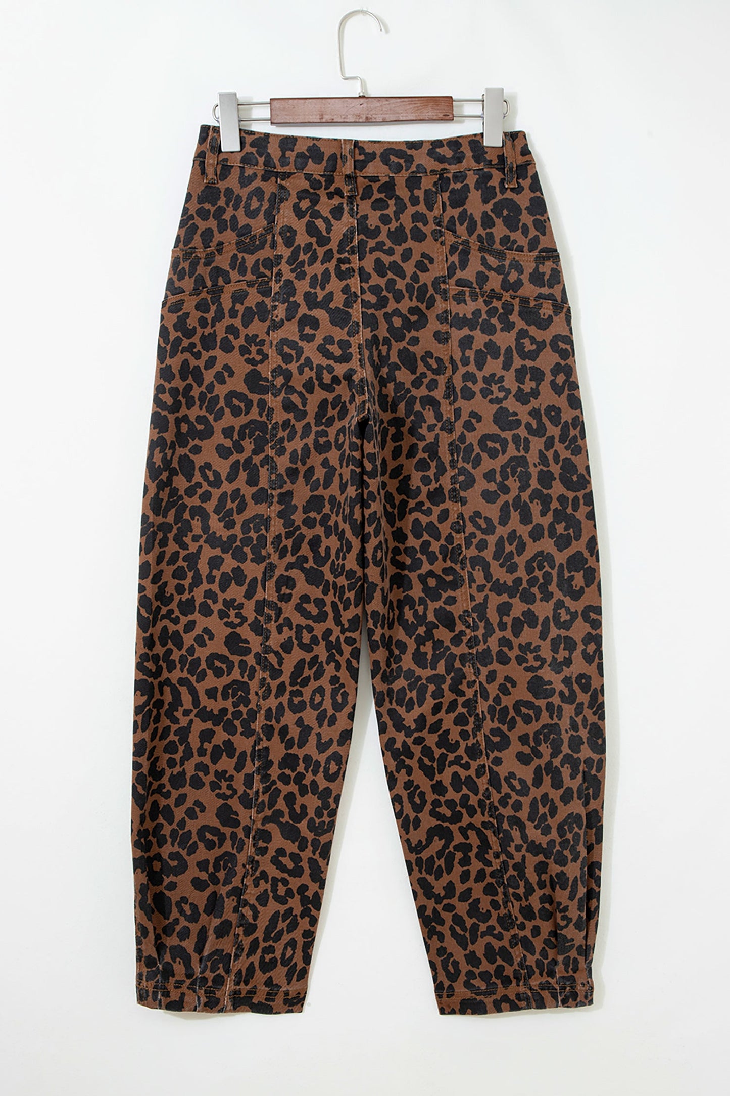Leopard Clear Seam Detail Patchwork Jeans