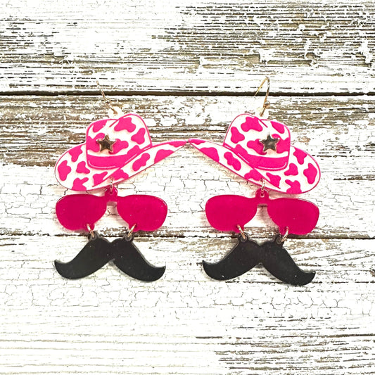 Cowgirl Hat Dangle Earrings