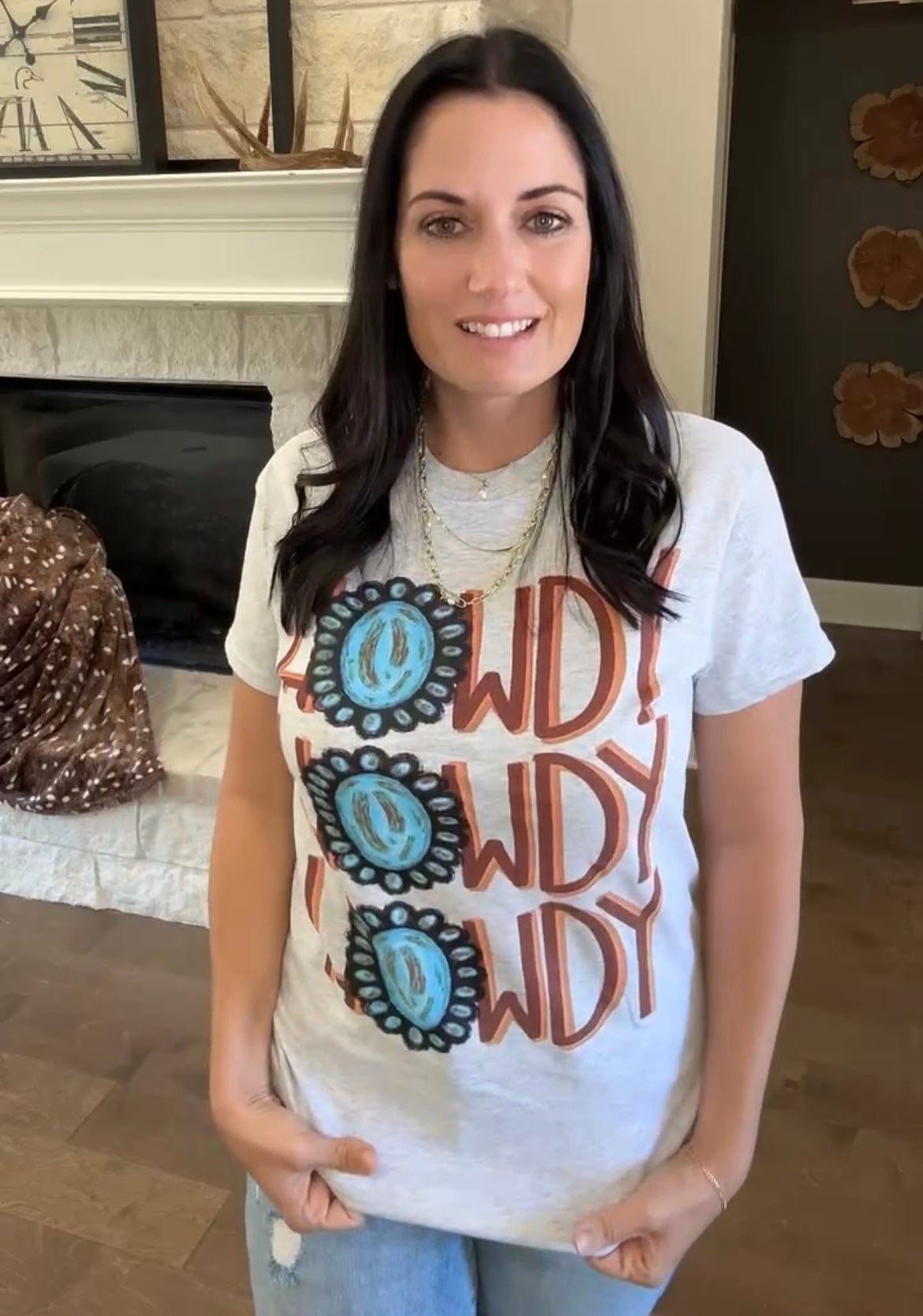 Howdy Turquoise Graphic Tee