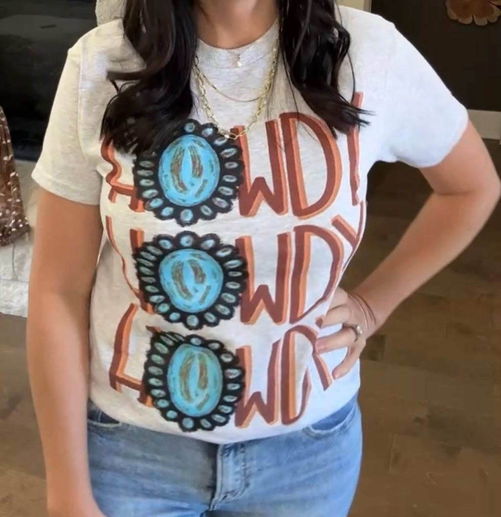 Howdy Turquoise Graphic Tee