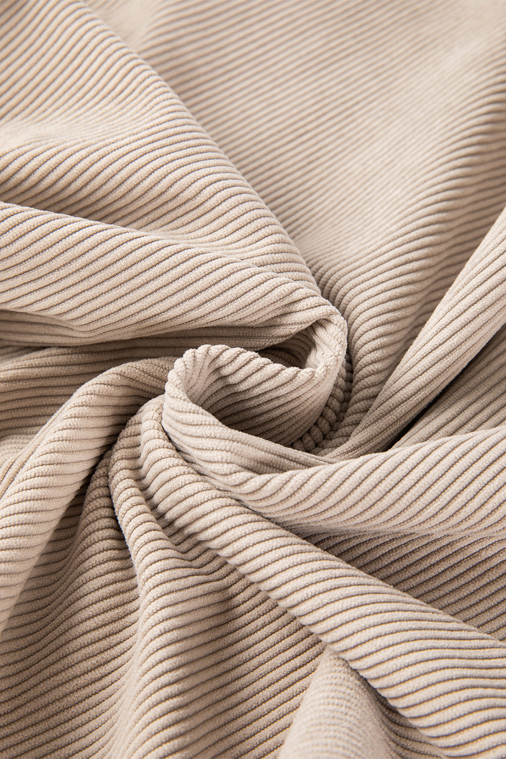 Solid Ribbed Corduroy Long Sleeve Oversized Sweatshirt