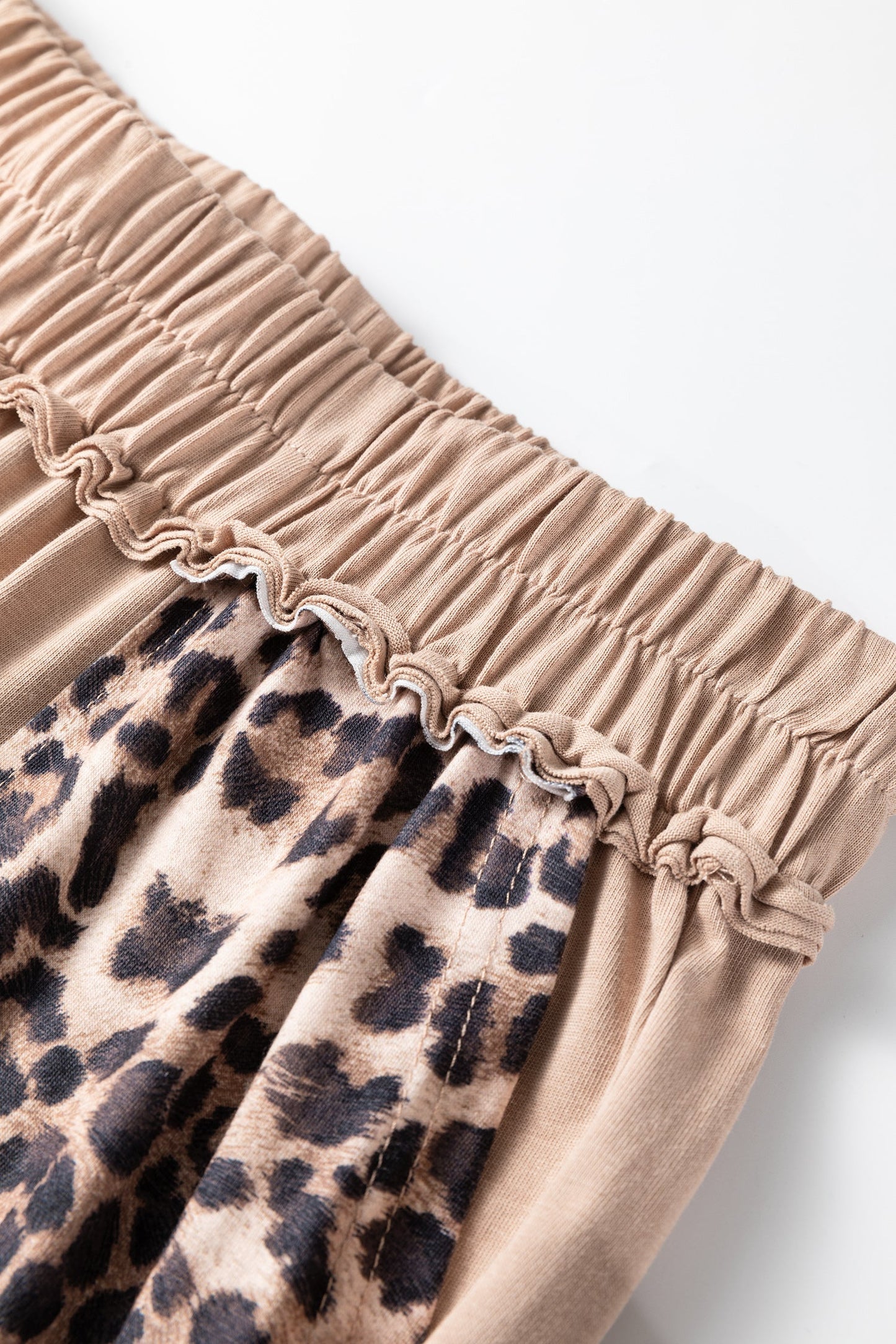 Leopard Mineral Wash Patchwork Wide Leg Pants