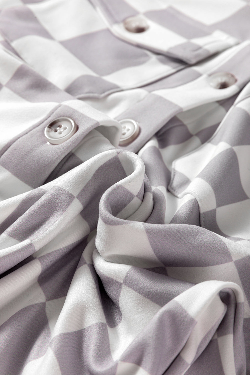 Checker Flap Pocket Button Front Shacket