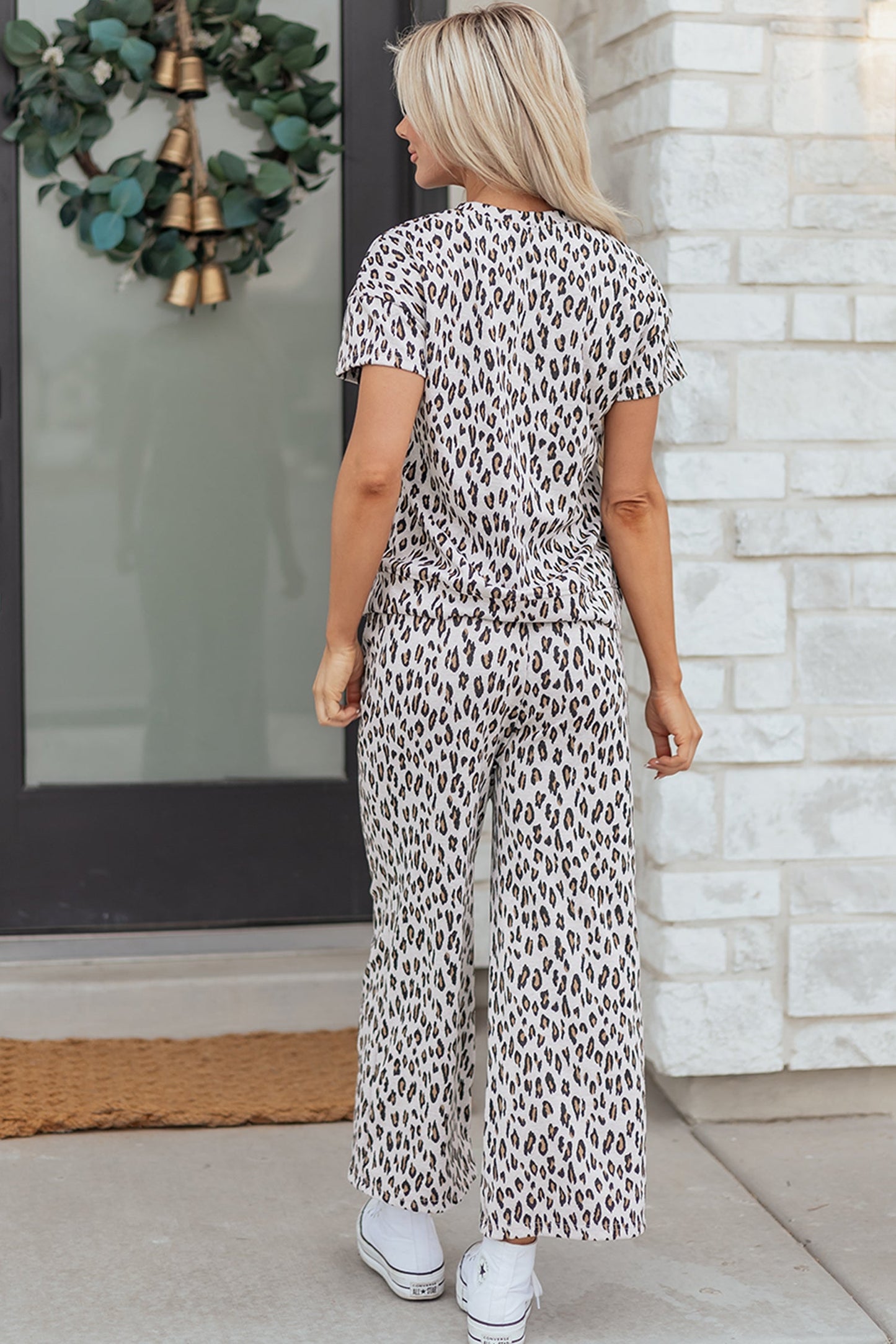 Leopard Short Sleeve Tee & Pants Set