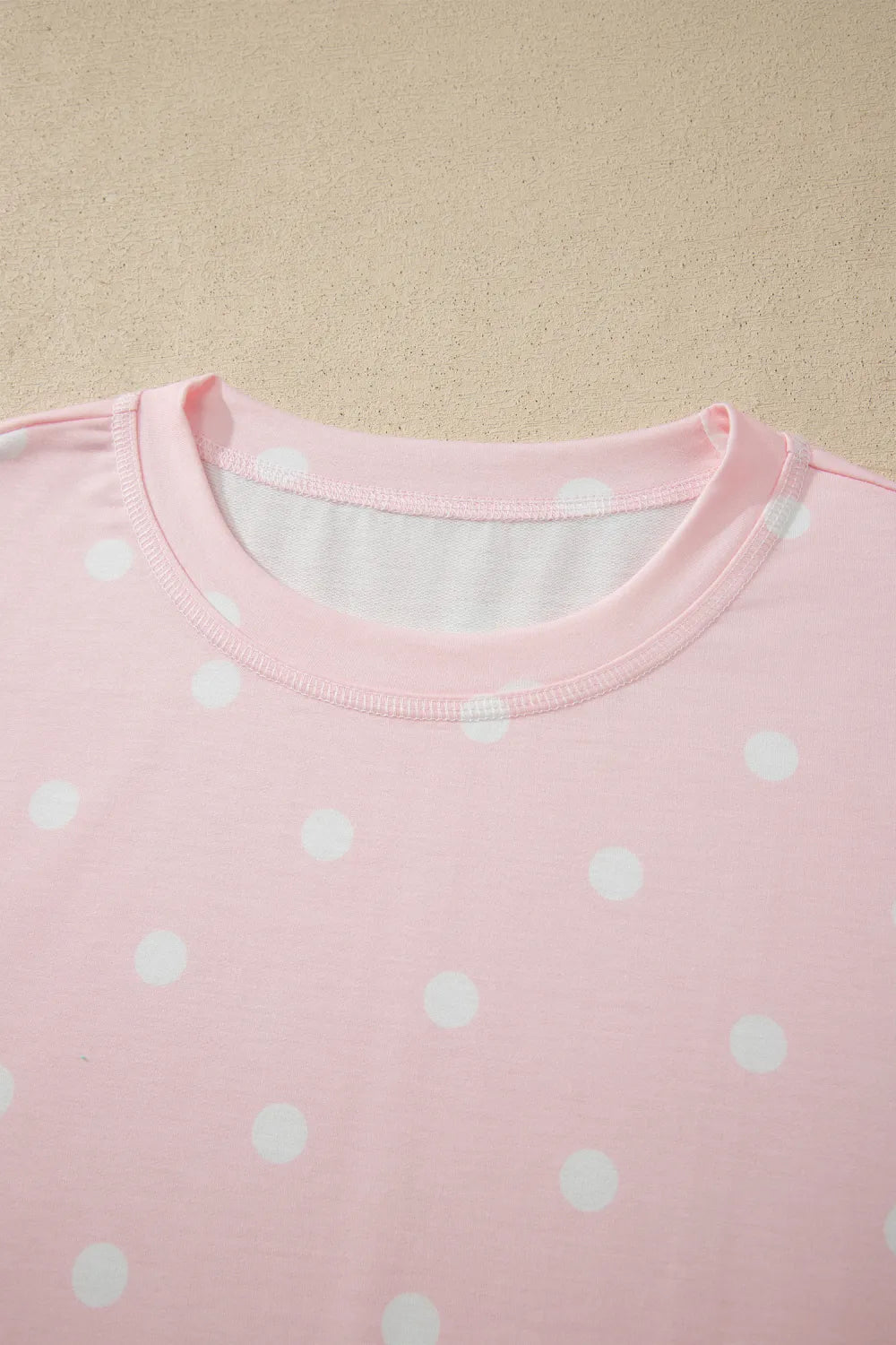 Polka Dot Loose Top and Drawstring Shorts Set