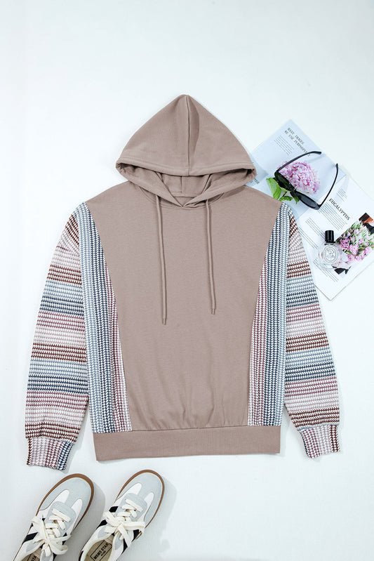 Colorblock Patchwork Long Sleeve Hoodie