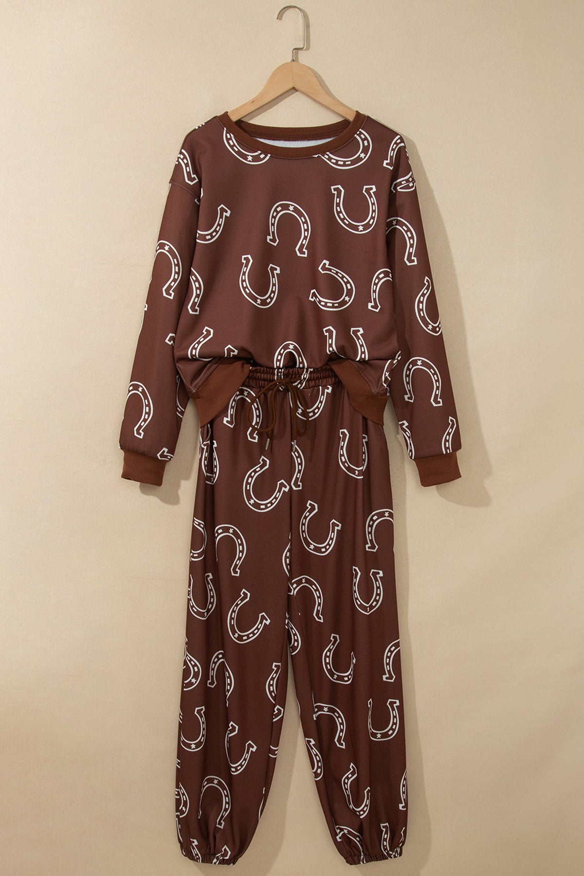 Western Horseshoe Sweatshirt & Drawstring Pant Set