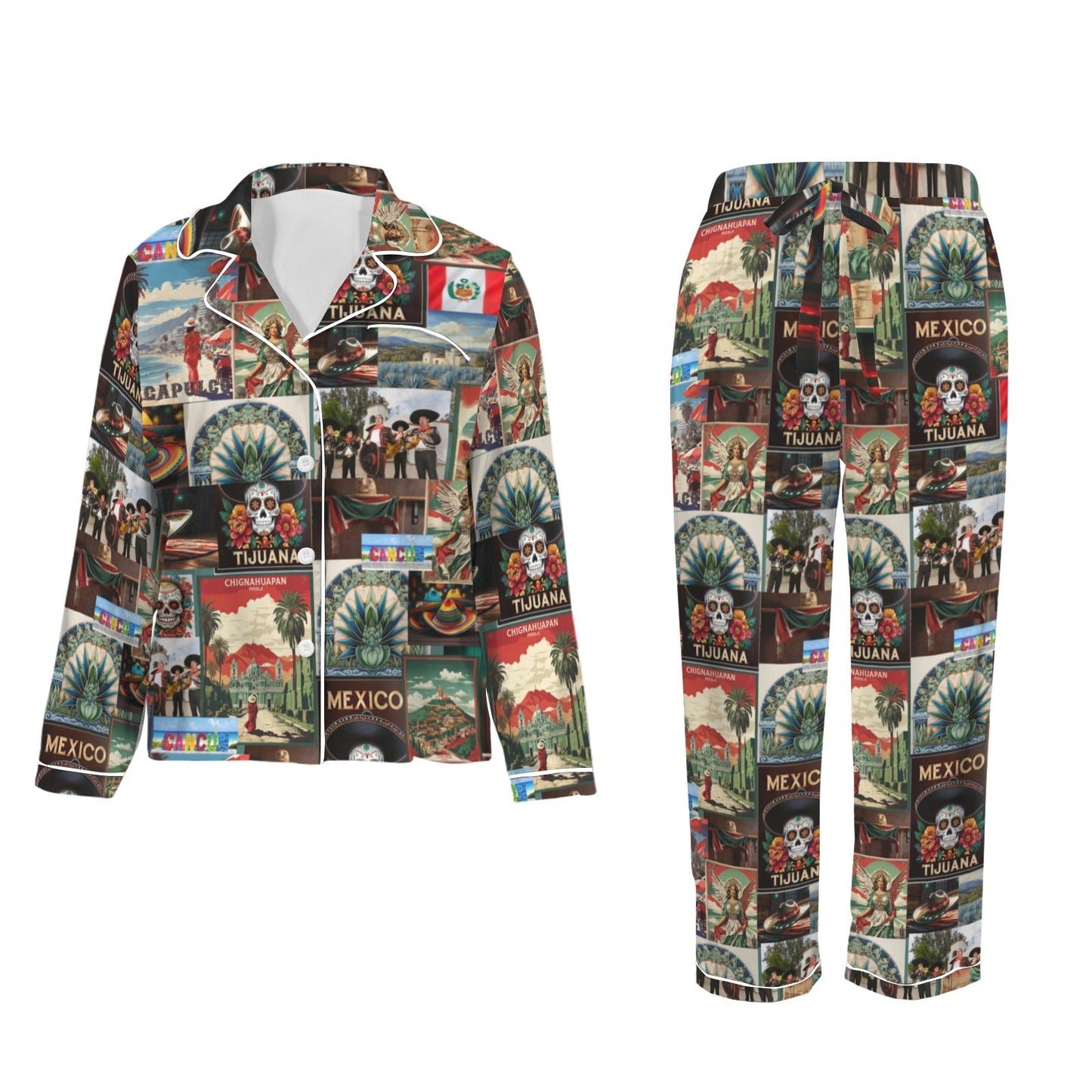 Colores De Mexico Destination Mexico Satin Pajamas