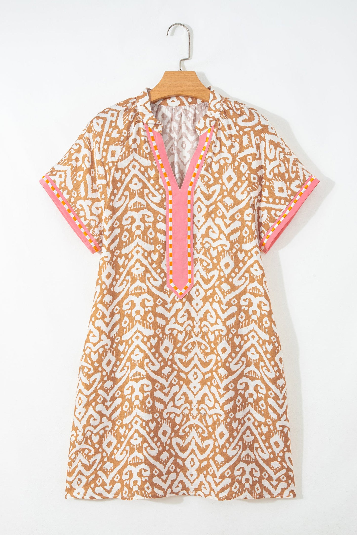Western Stripe Colorblock Short Sleeve Mini Dress