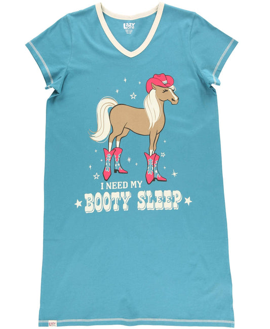 Booty Sleep Blue V-Neck Nightshirt by LAZY One