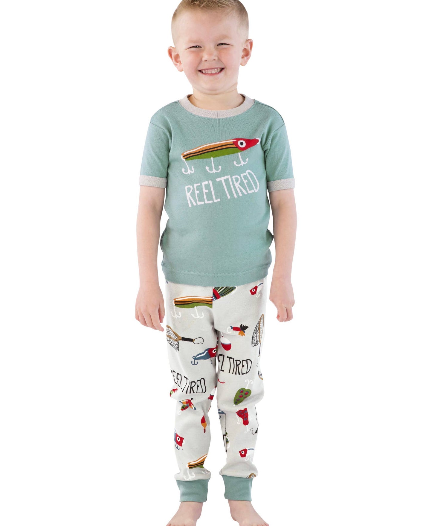 Reel Tired Kid's Short Sleeve PJ Set by Lazy One