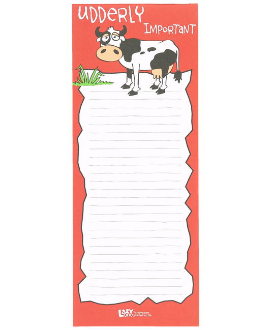 Udderly Important Notepad by Lazy One