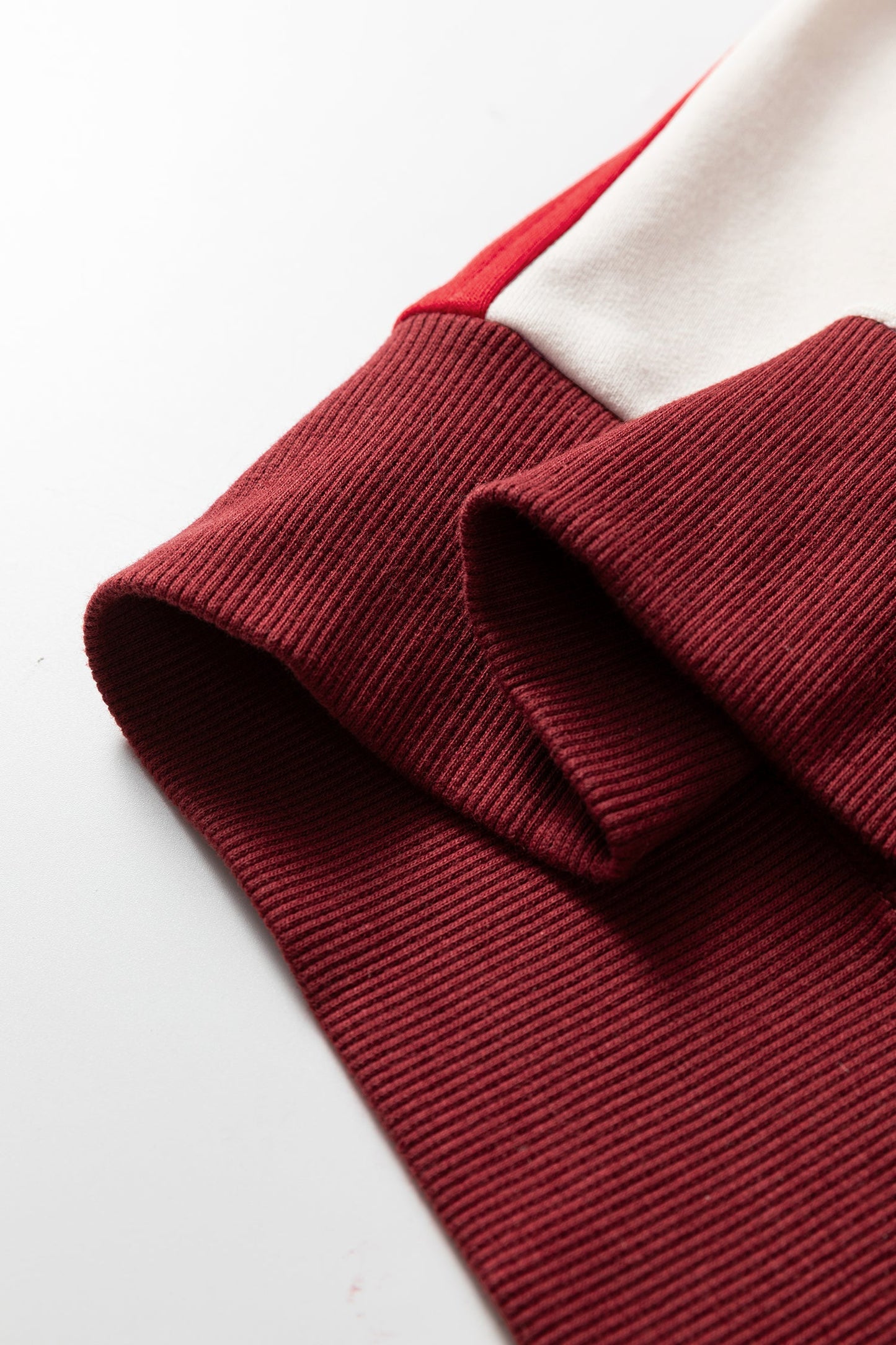 Colorblock Snap Button Polo Collar Oversize Hoodie