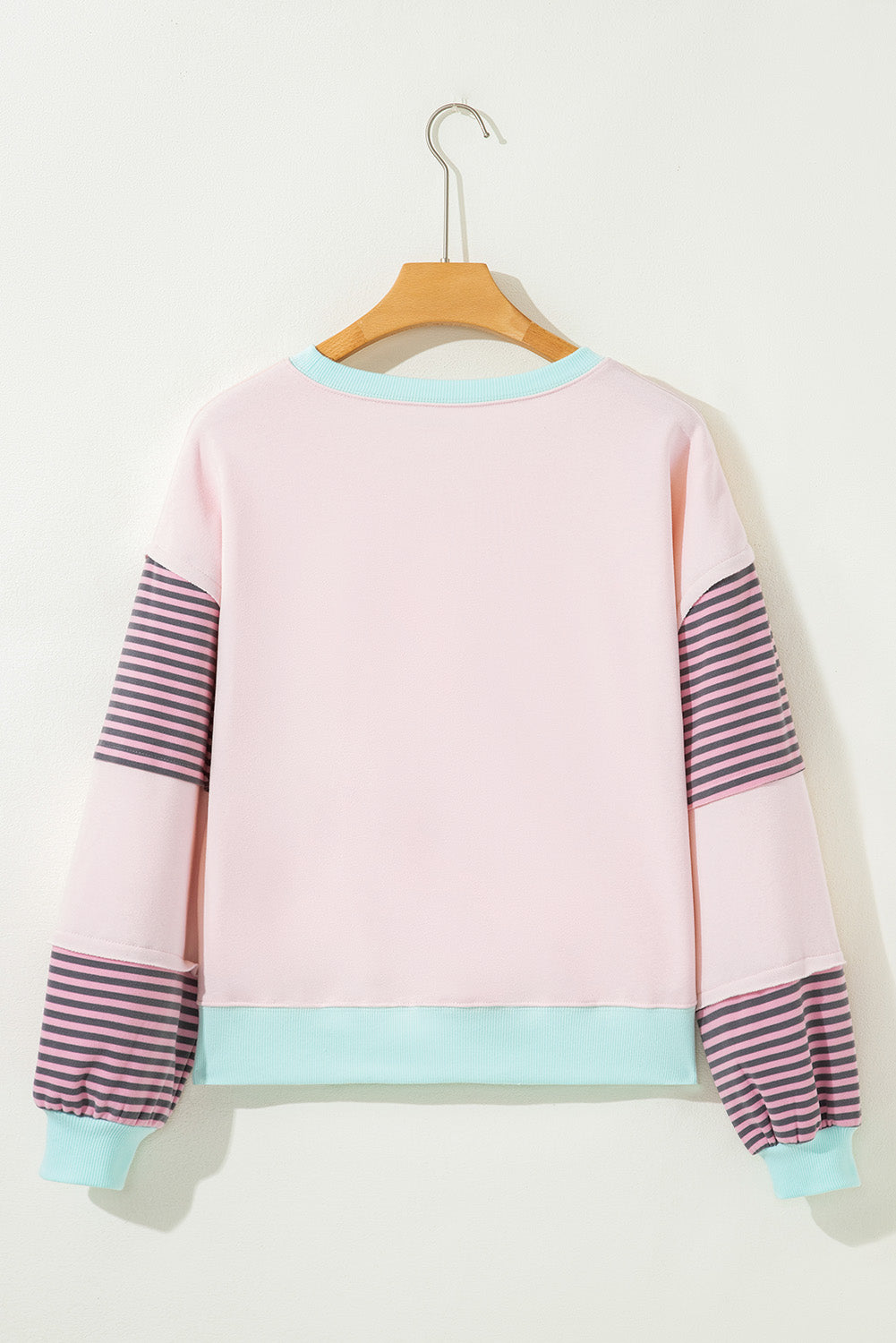 Stripe Colorblock Patchwork Drop Shoulder Sweatshirt