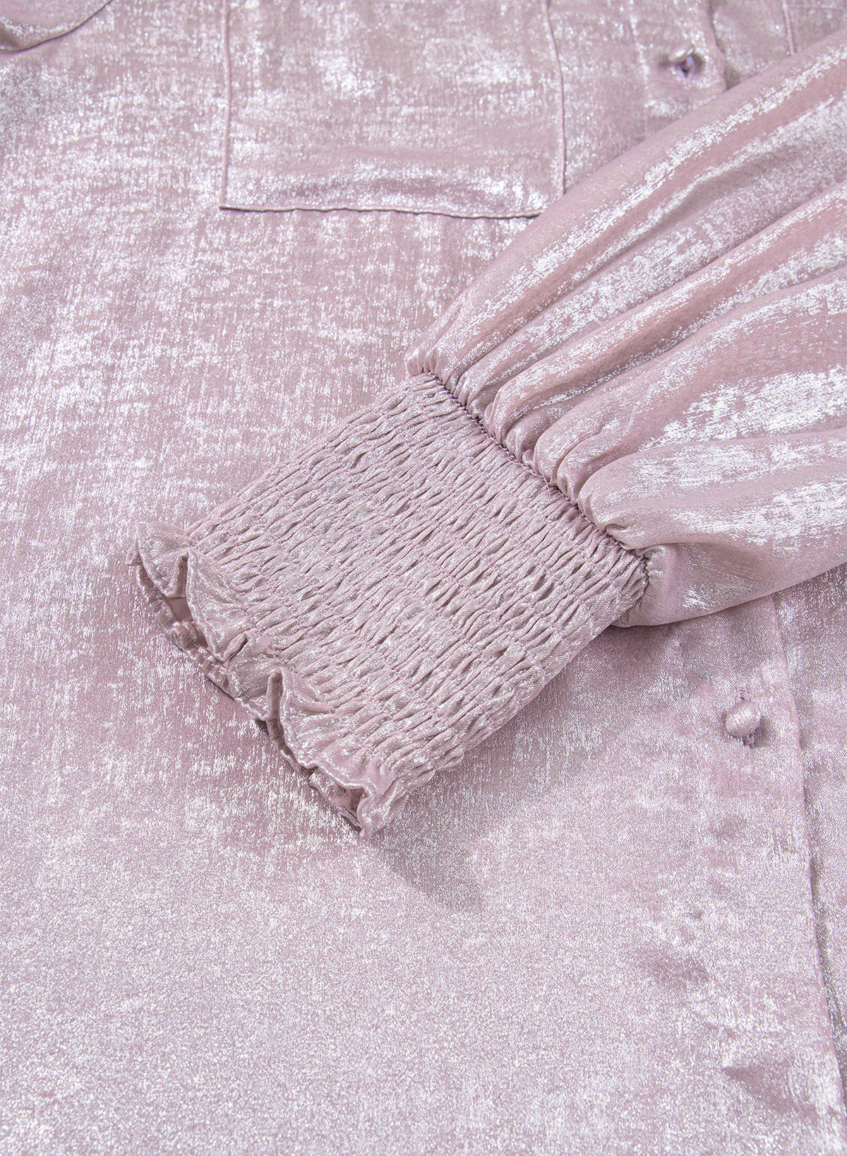 Ruffle Cuff Button Front Back Paneling Long Sleeve Shirt