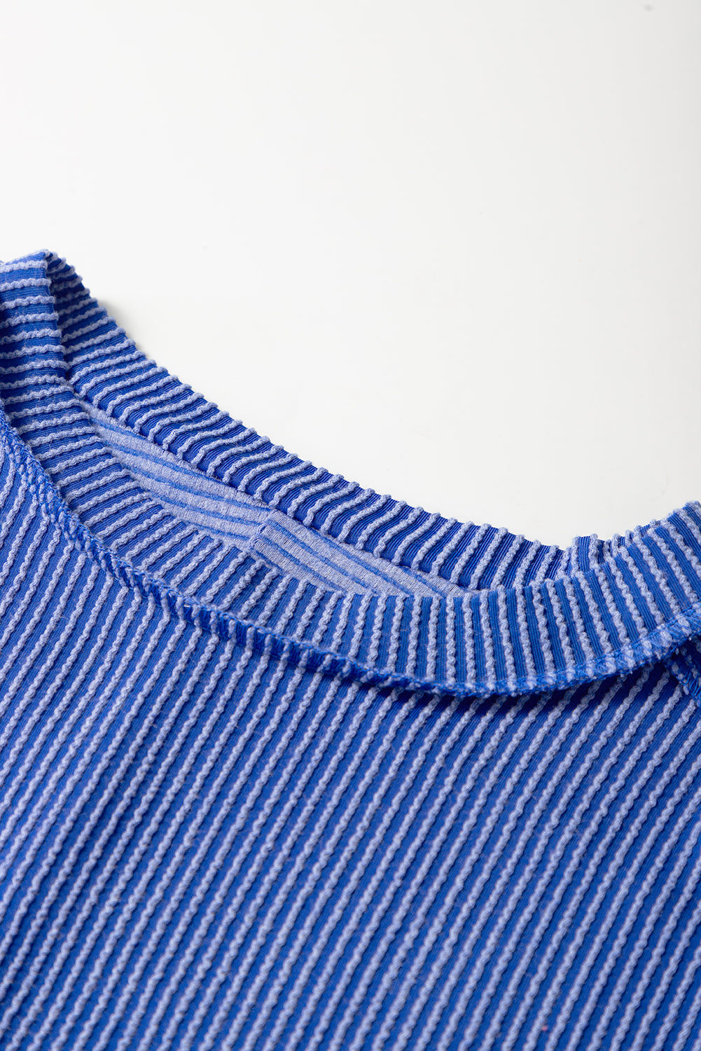 Exposed Stitching Textured Knit T-shirt