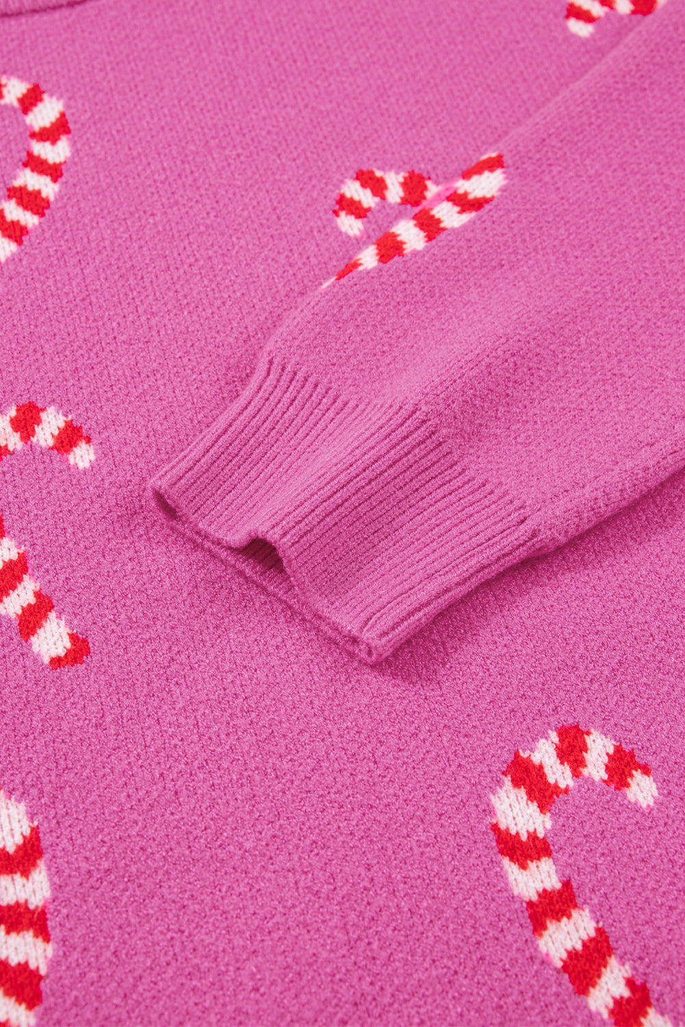 Christmas Candy Cane Drop Shoulder Sweater