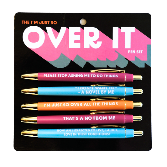 Over It Pen Set Over It Pen Set (funny gifts, sarcasm gifts)