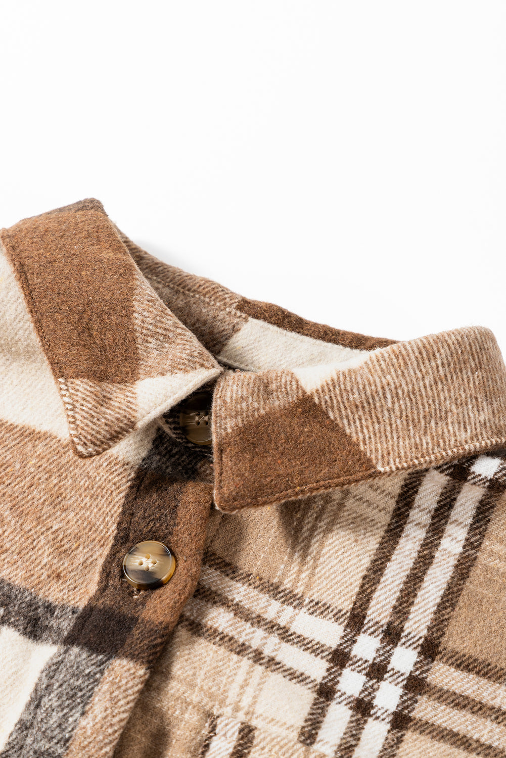 Plaid Double Flap Pocket Button-Up Shacket