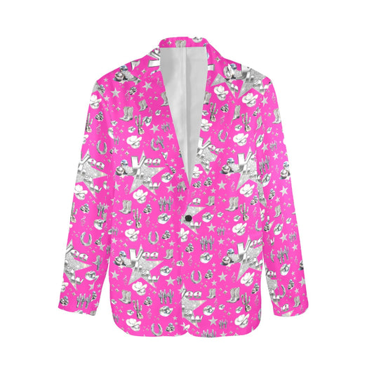 Baha Ranch Hot Pink YEEHAW Rhinestone Cowgirl Blazer