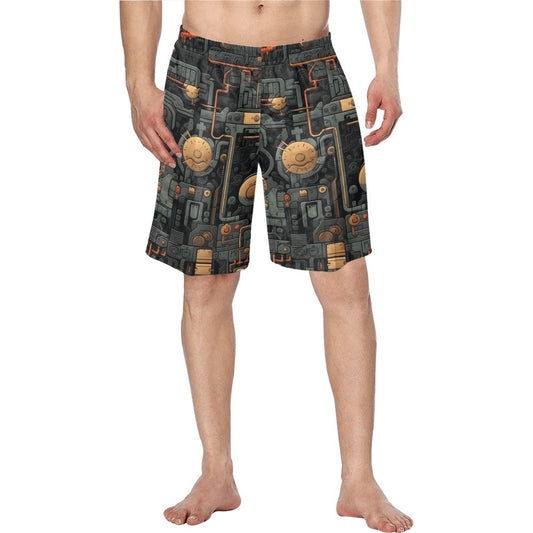 Baha Ranch Cyber Digital Gaming Men's Beach Board Swim Shorts