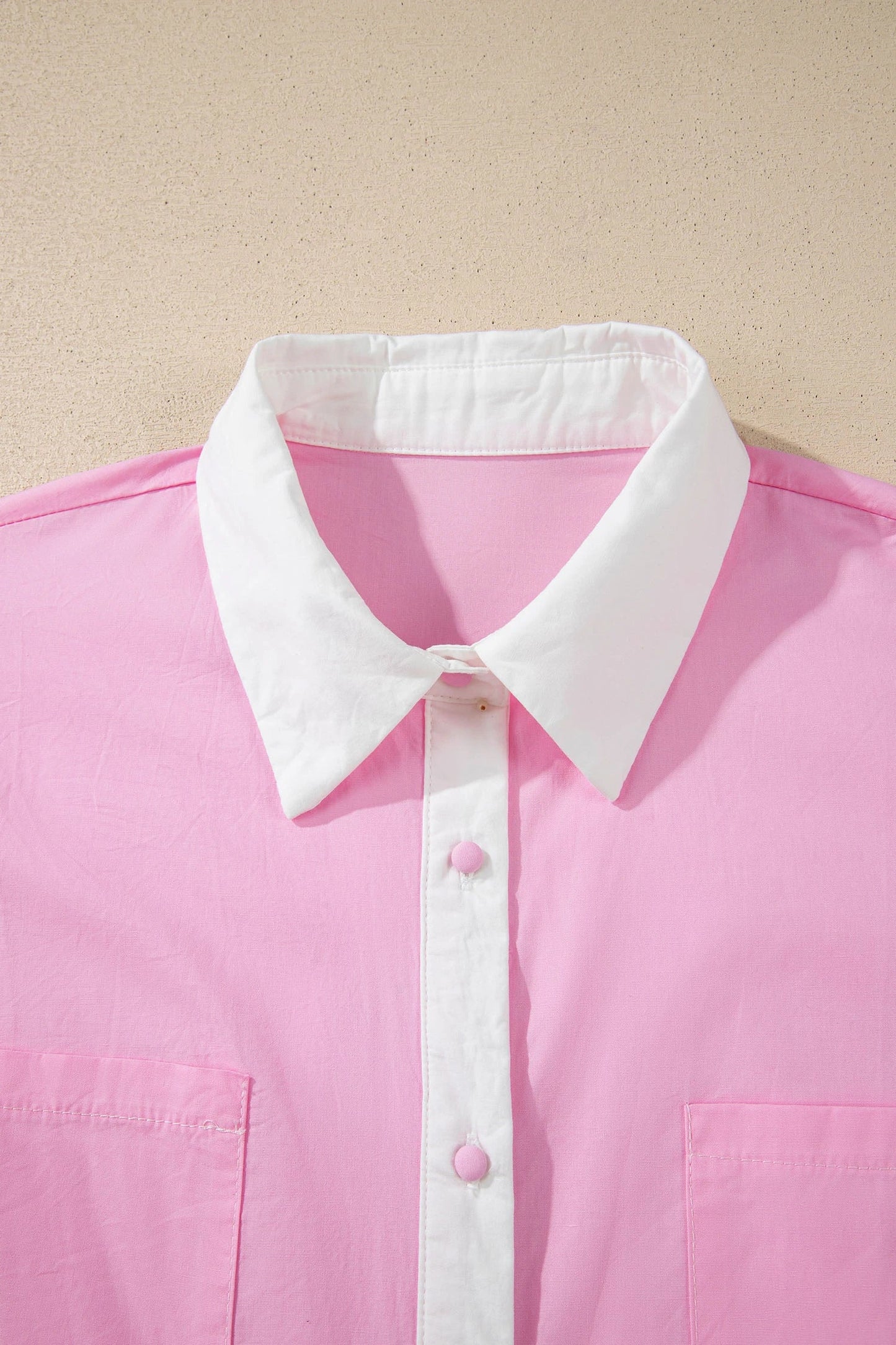 Floral Hollow Out Contrast Patchwork Shirt