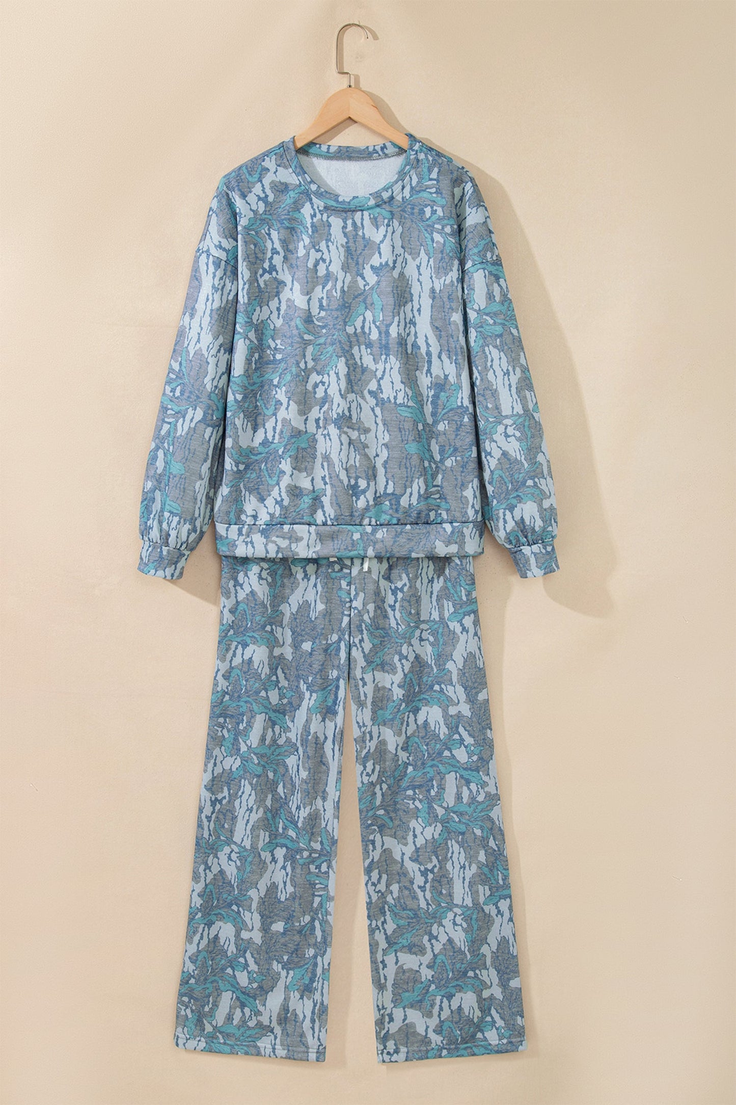 Floral Camo Sweatshirt & Drawstring Pants Set