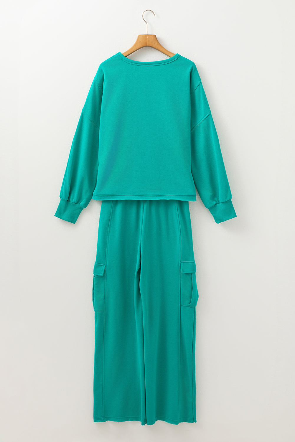 Solid Patchwork Top and Pants Set