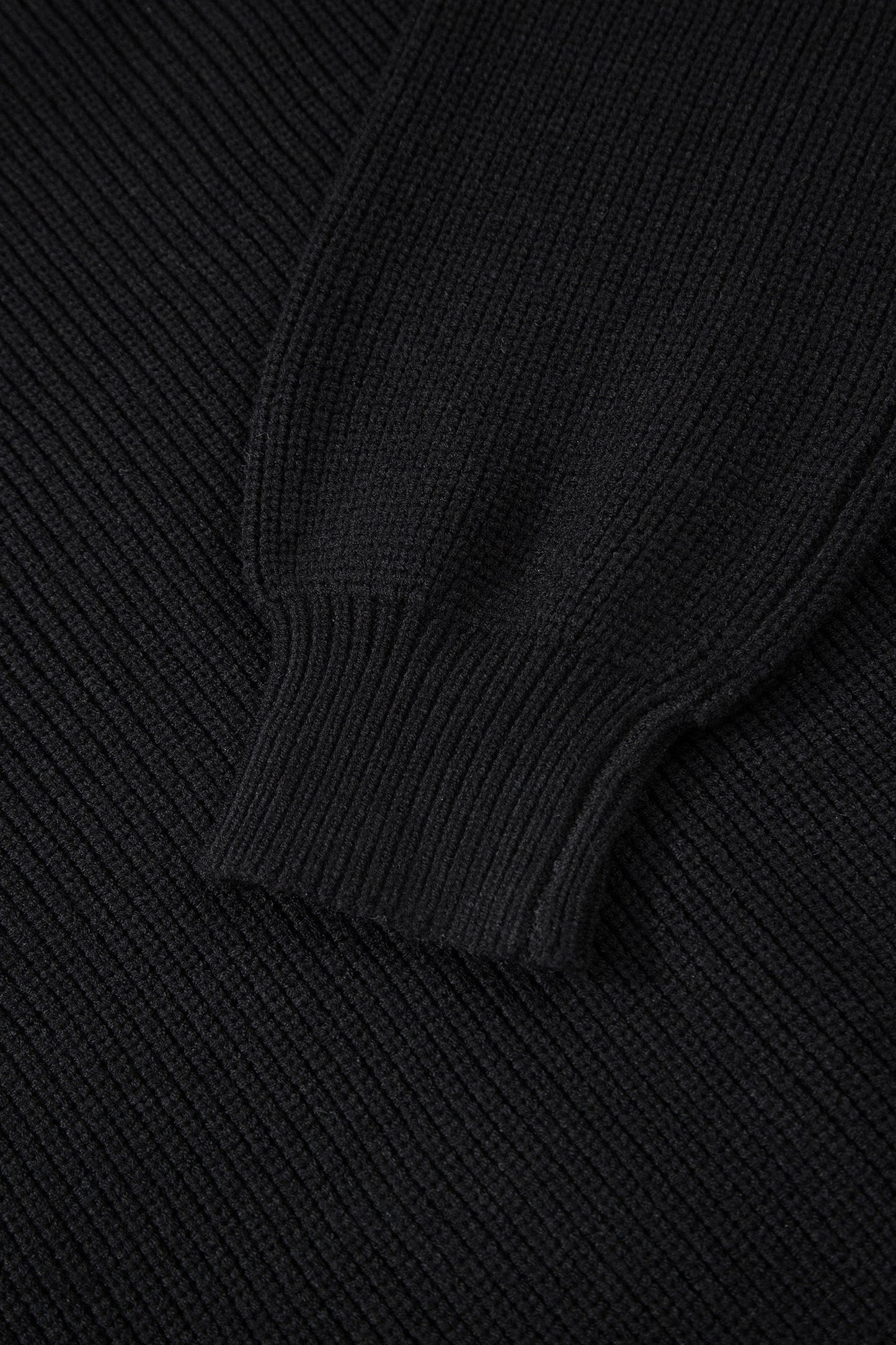 Ribbon Knot Backless Drop Shoulder Ribbed Sweater