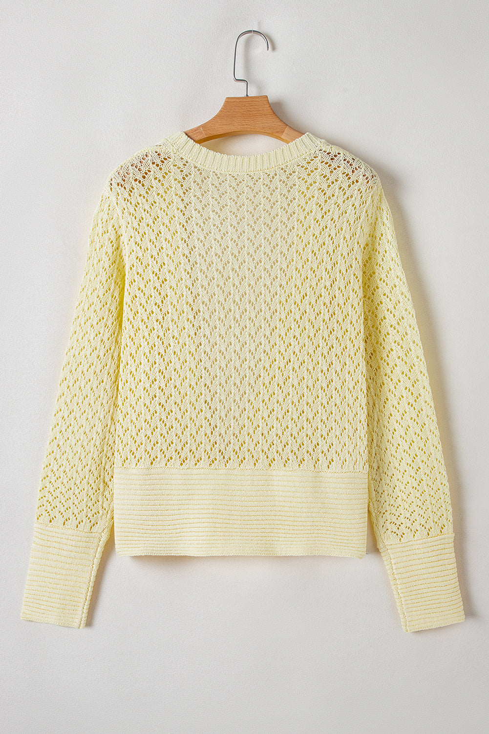 Pointelle Knit Open Front Short Cardigan