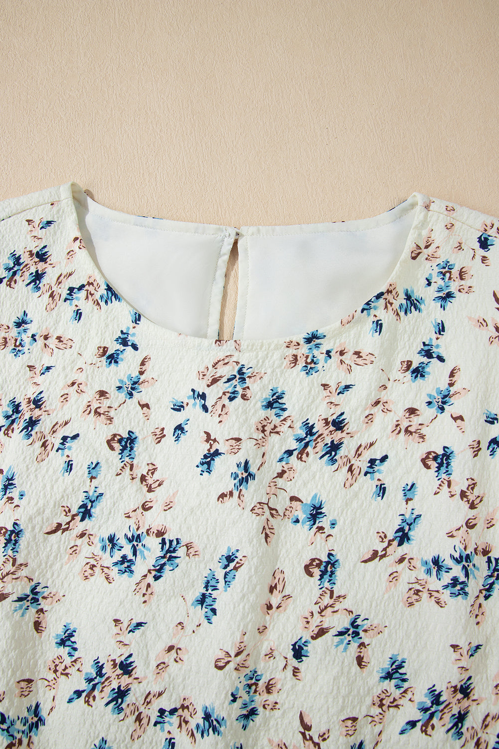 Floral Puff Sleeve Empire Waist Mini Dress
